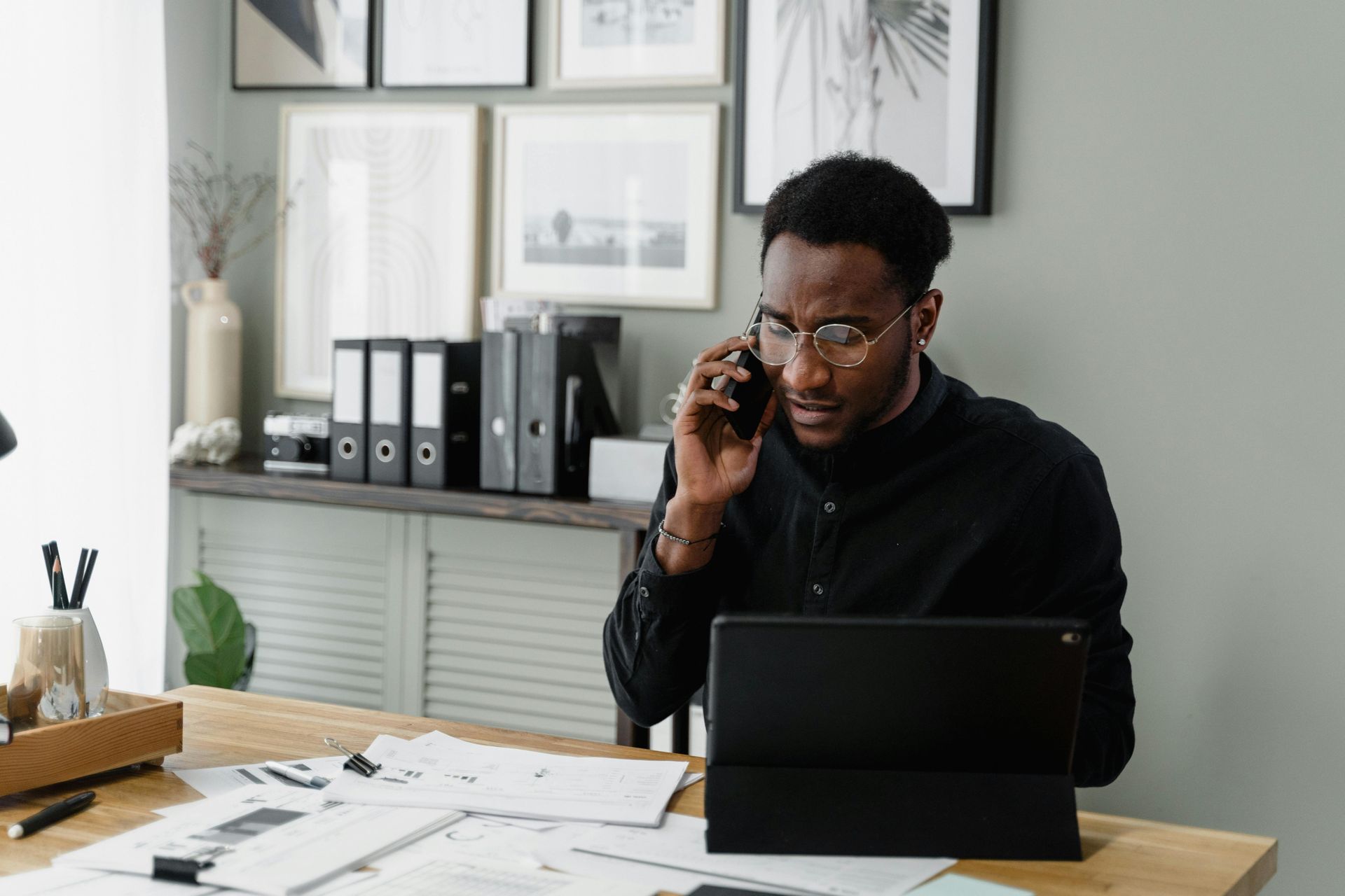 business man on phone