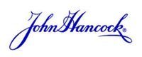 A blue john hancock logo on a white background.