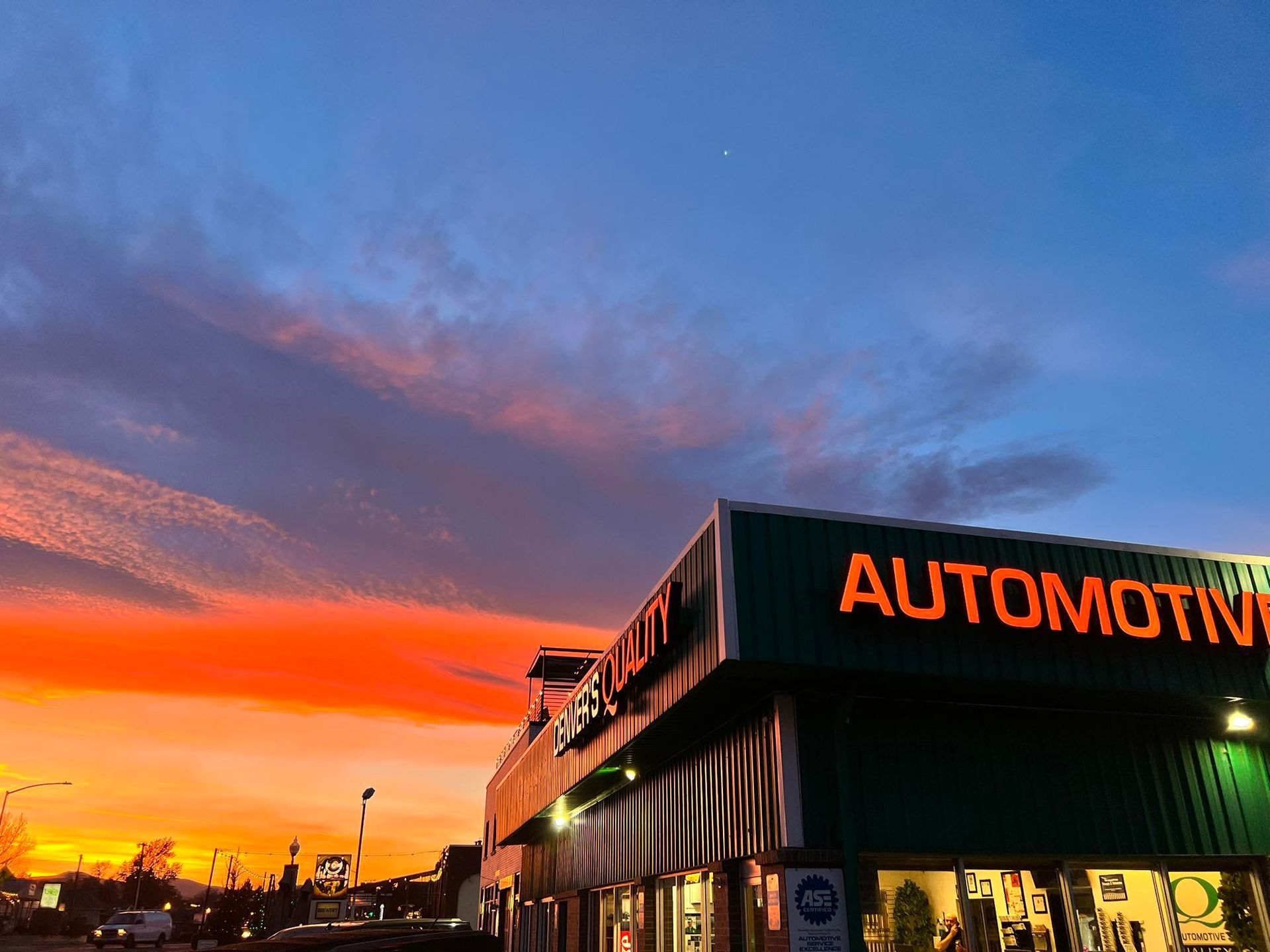 Auto Shop at Sunset | Denver's Quality Automotive
