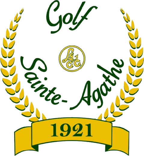 Logo for Golf Sainte-Agathe, featuring a wreath,