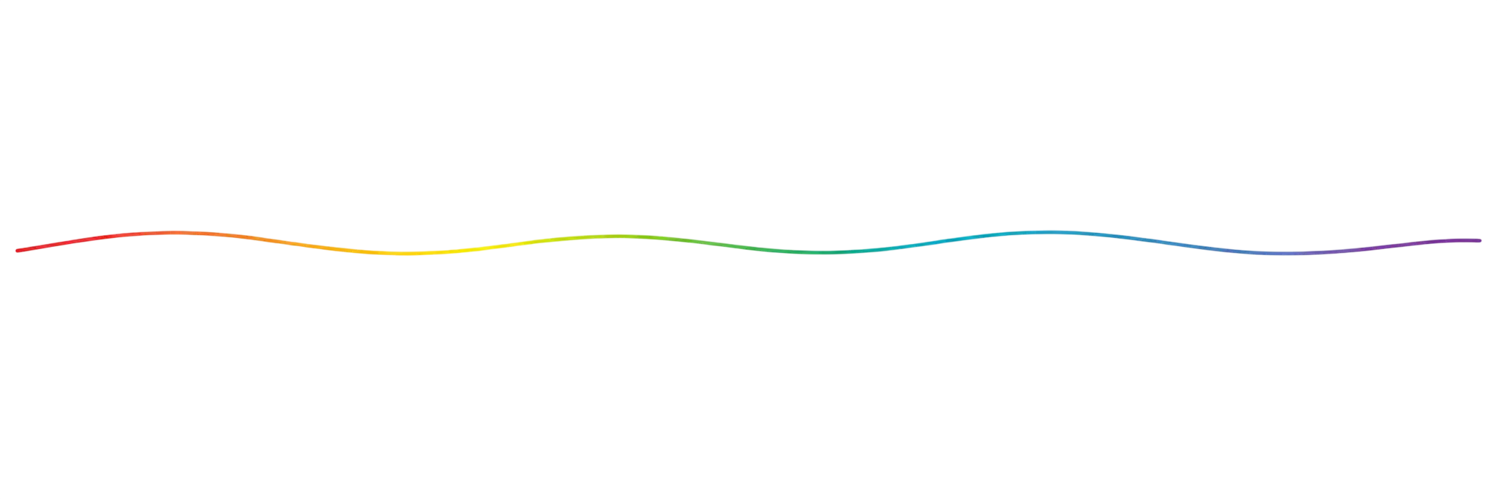Fine ligne ondulée multicolore sur fond blanc