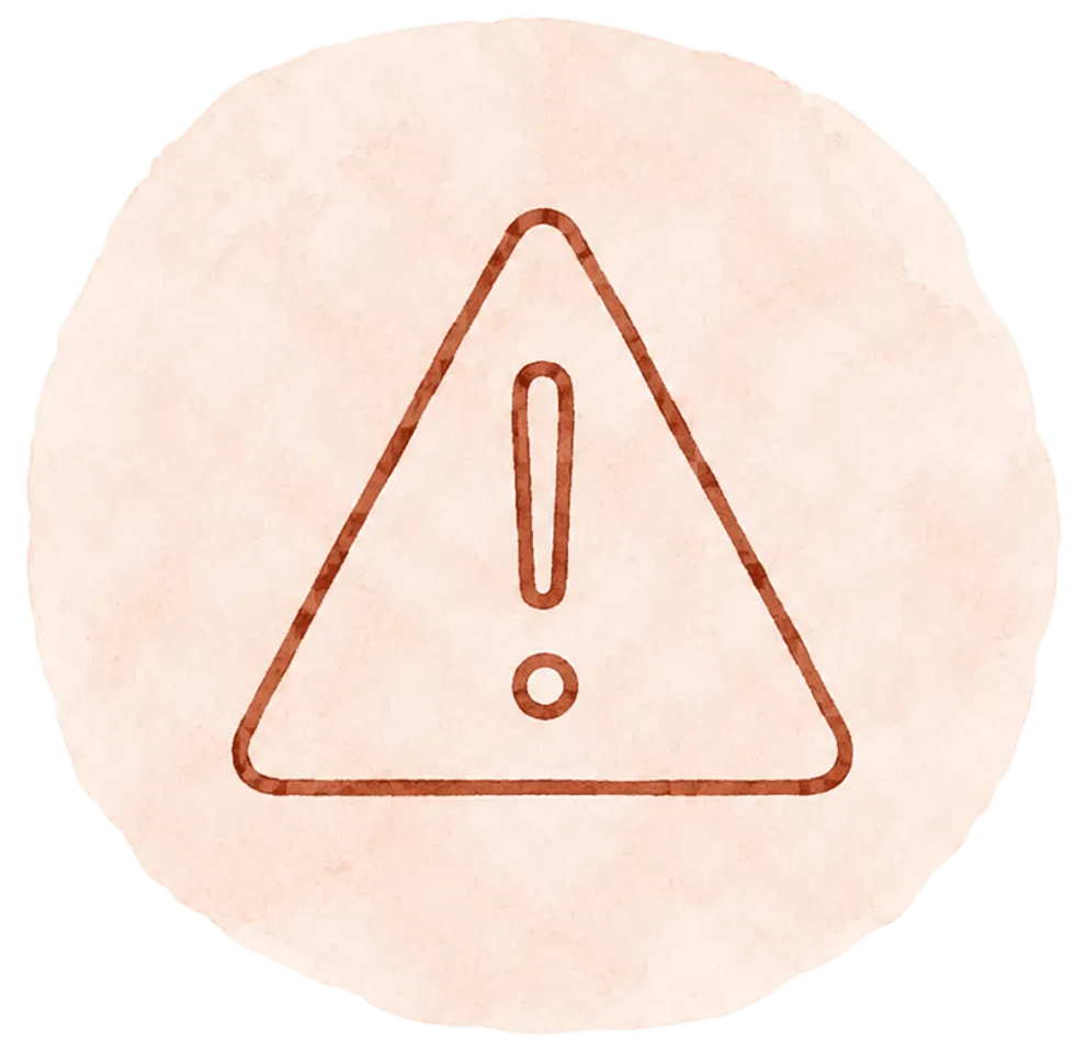 Symbole d'avertissement à l'intérieur d'un triangle sur fond pêche pâle