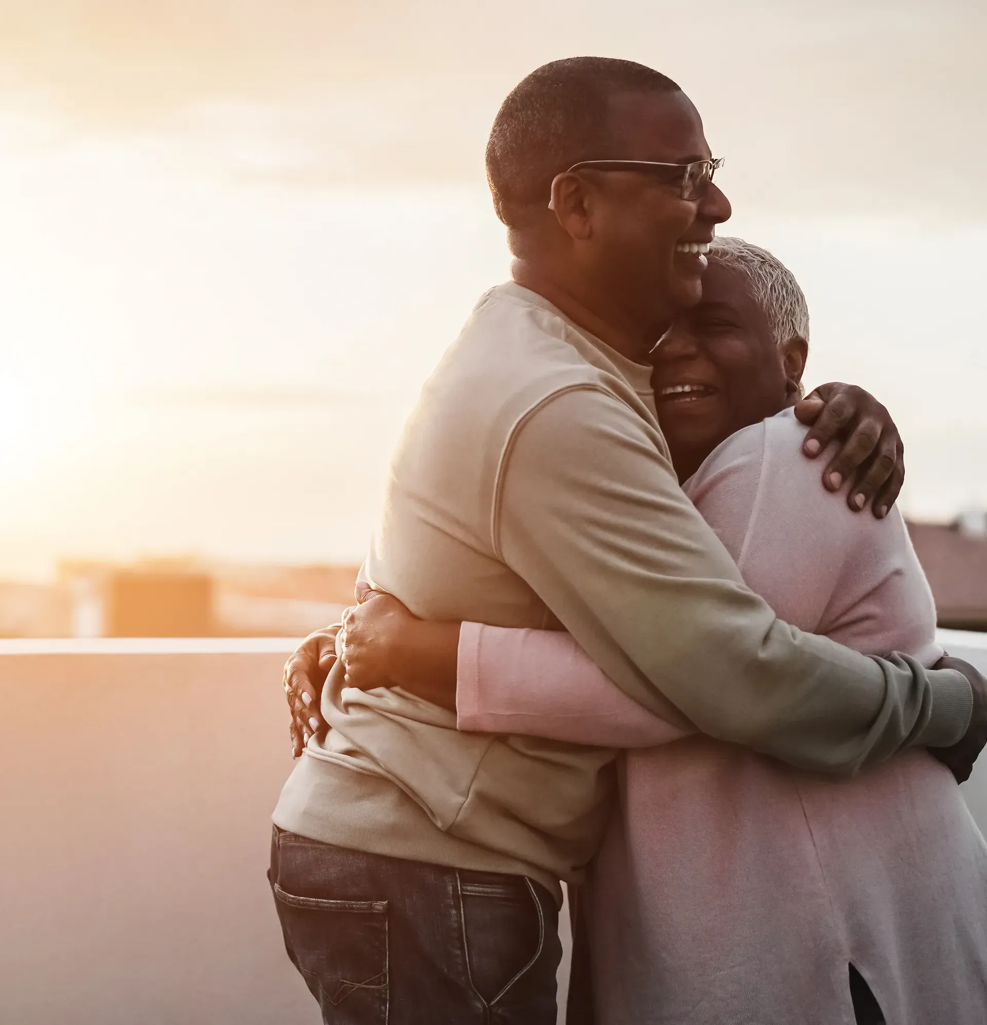 African American couple embracing each other