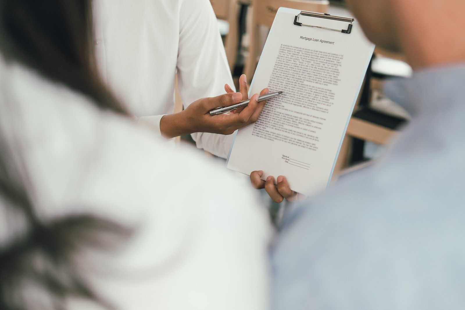 man showing a contract