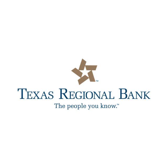 Texas Regional Bank logo: brown star above the bank's name in blue, with the tagline "The people you know."