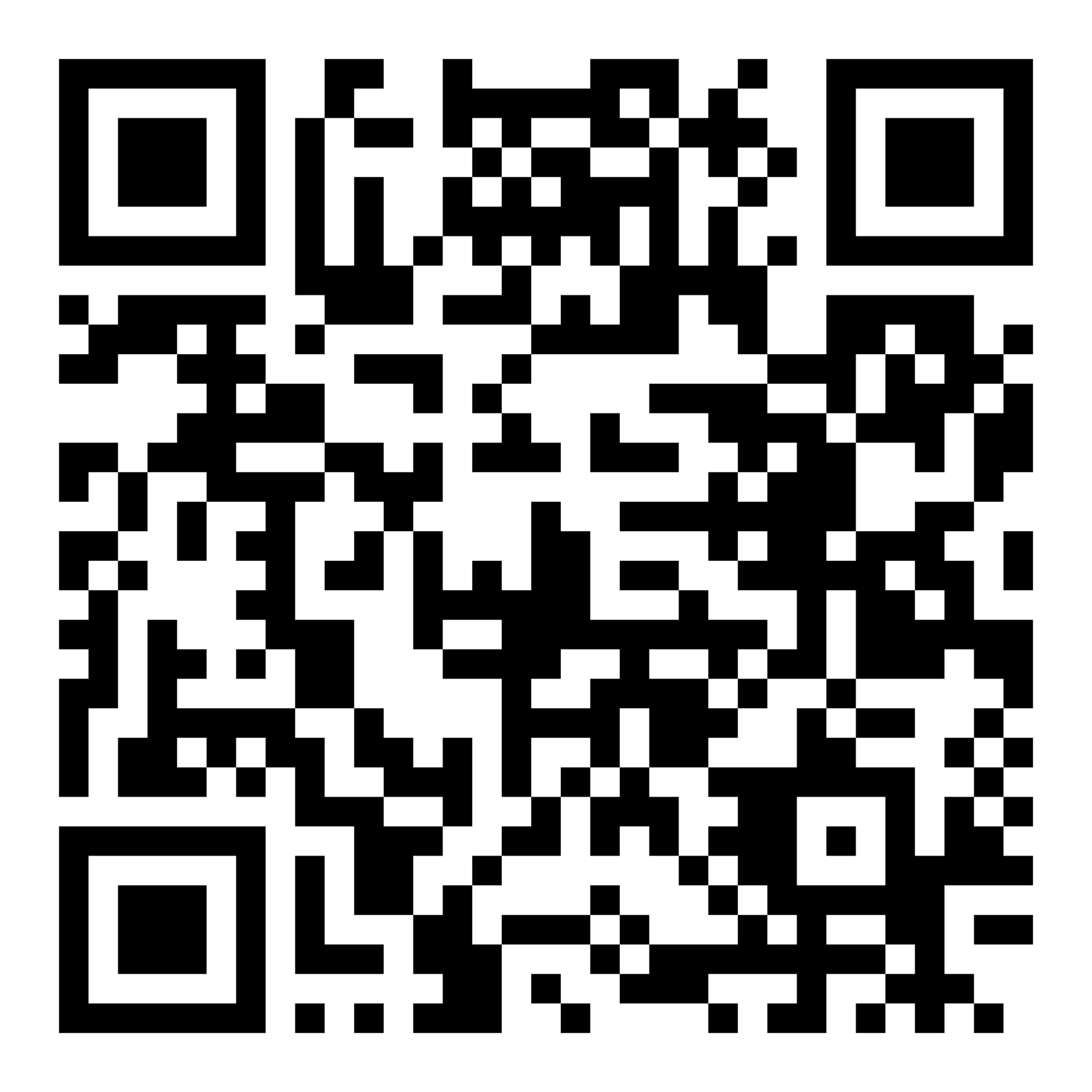 Black-and-white QR code centered on a white background