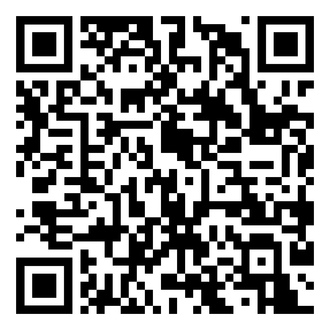 QR code with a black and white square pattern.