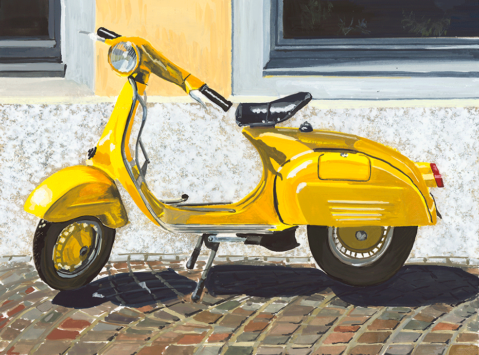 Yellow Vespa image