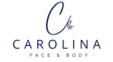 Carolina Face & Body logo in navy blue with stylized &ldquo;C&rdquo; and &ldquo;Face & Body&rdquo; text