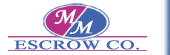 A pink and blue logo for escrow co.