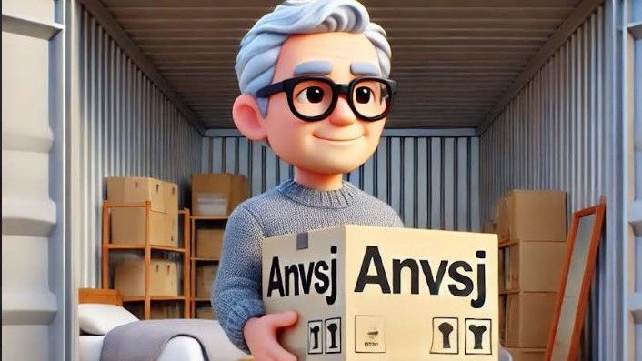 A 3D character with glasses holds a box labeled 