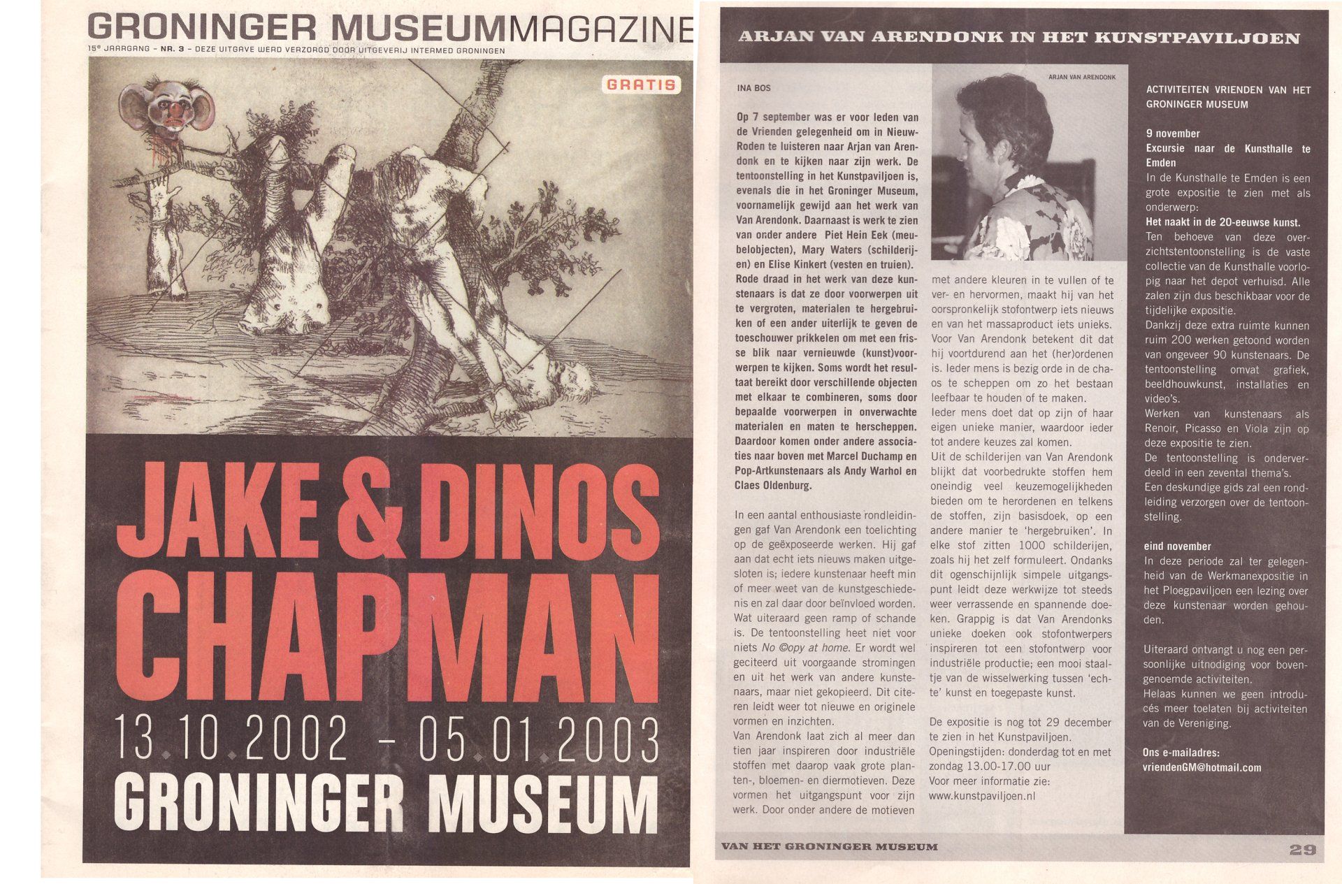 Groninger Museum Magazine: met daarin vermelding van Expositie met o.a. Elise Klinkert