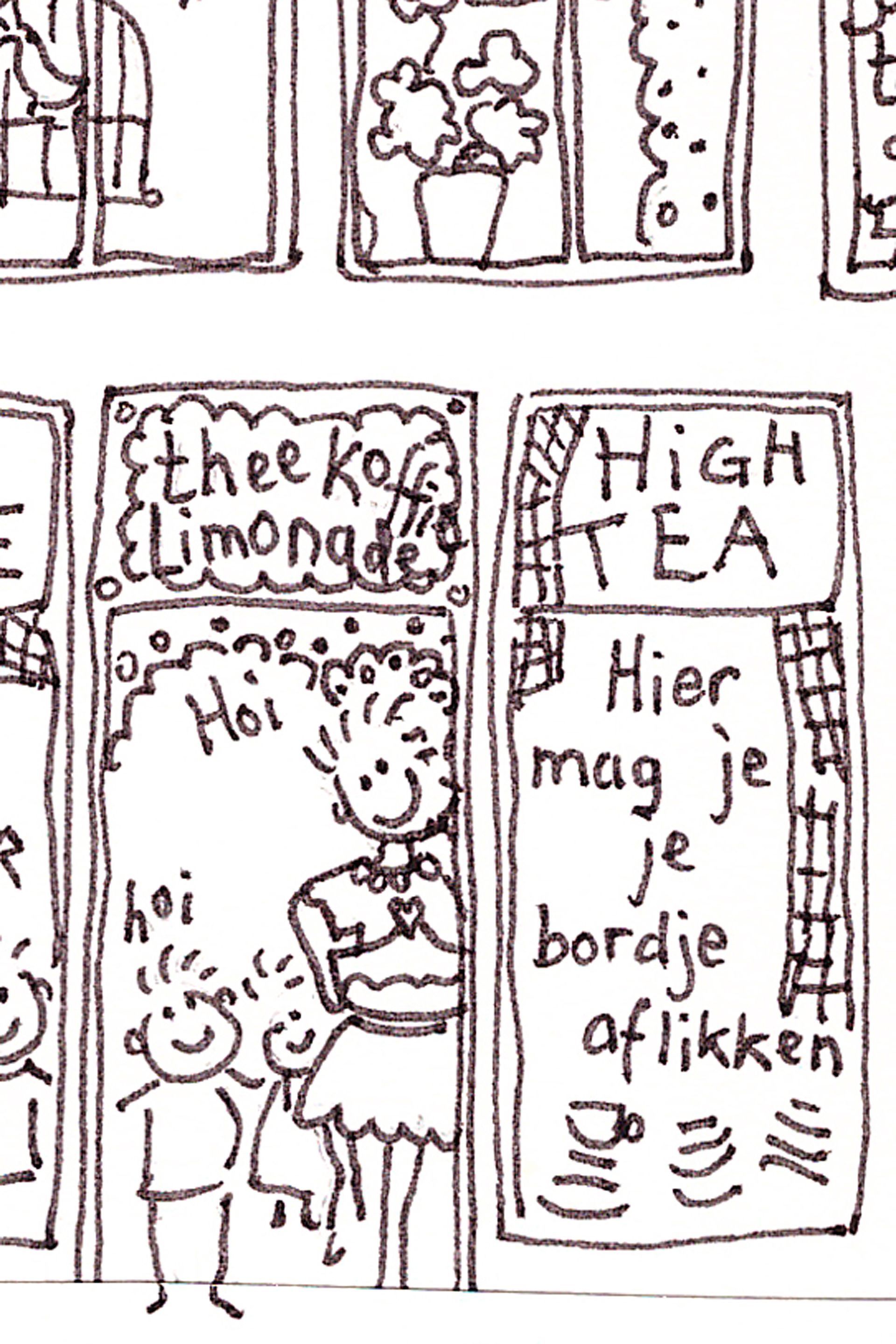 Illustratie voor Toet het Toetjesparadijs door Elise Klinkert
