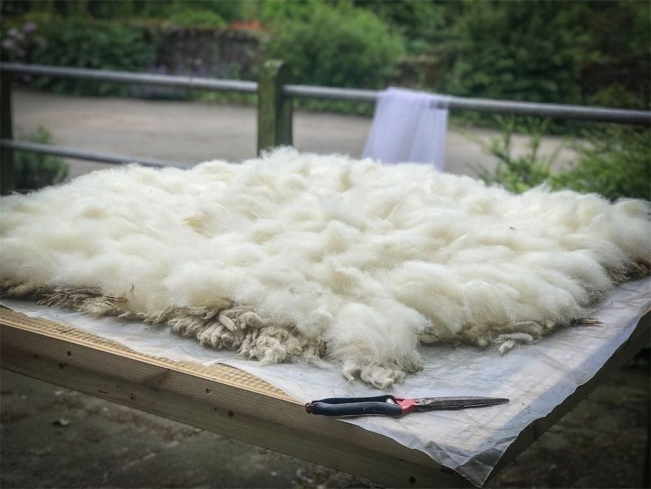 Handmade in the Peak District All Living Felted Fleece Rugs are made on our farm in the Peak District