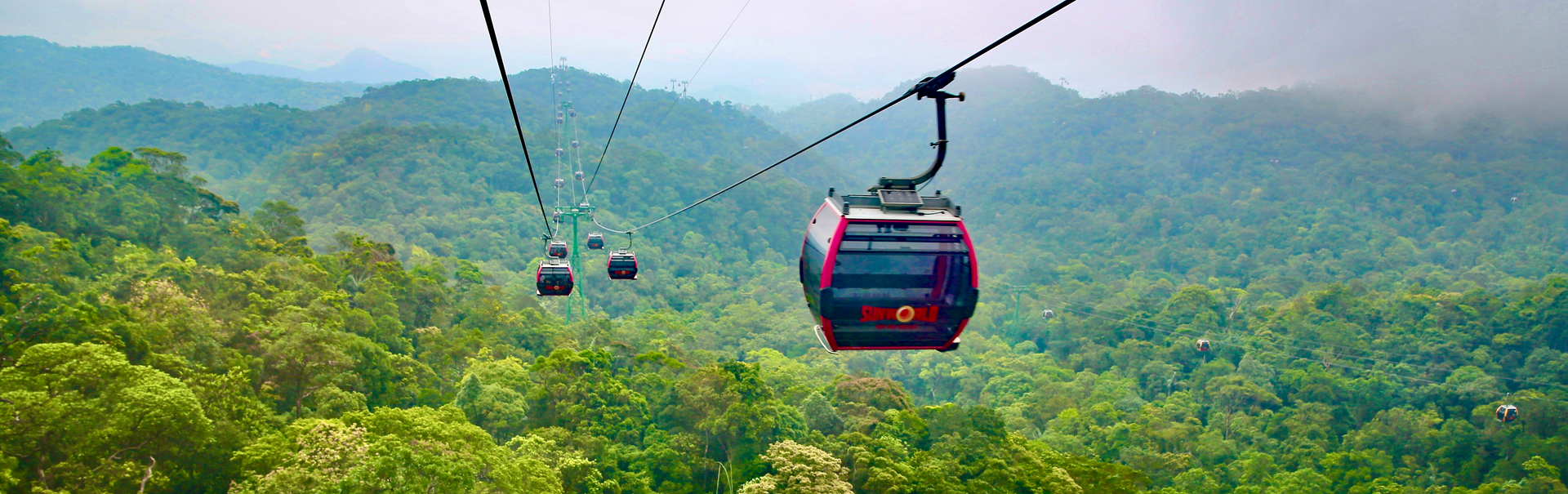 Seilbahn über Berge in Zentralvietnam