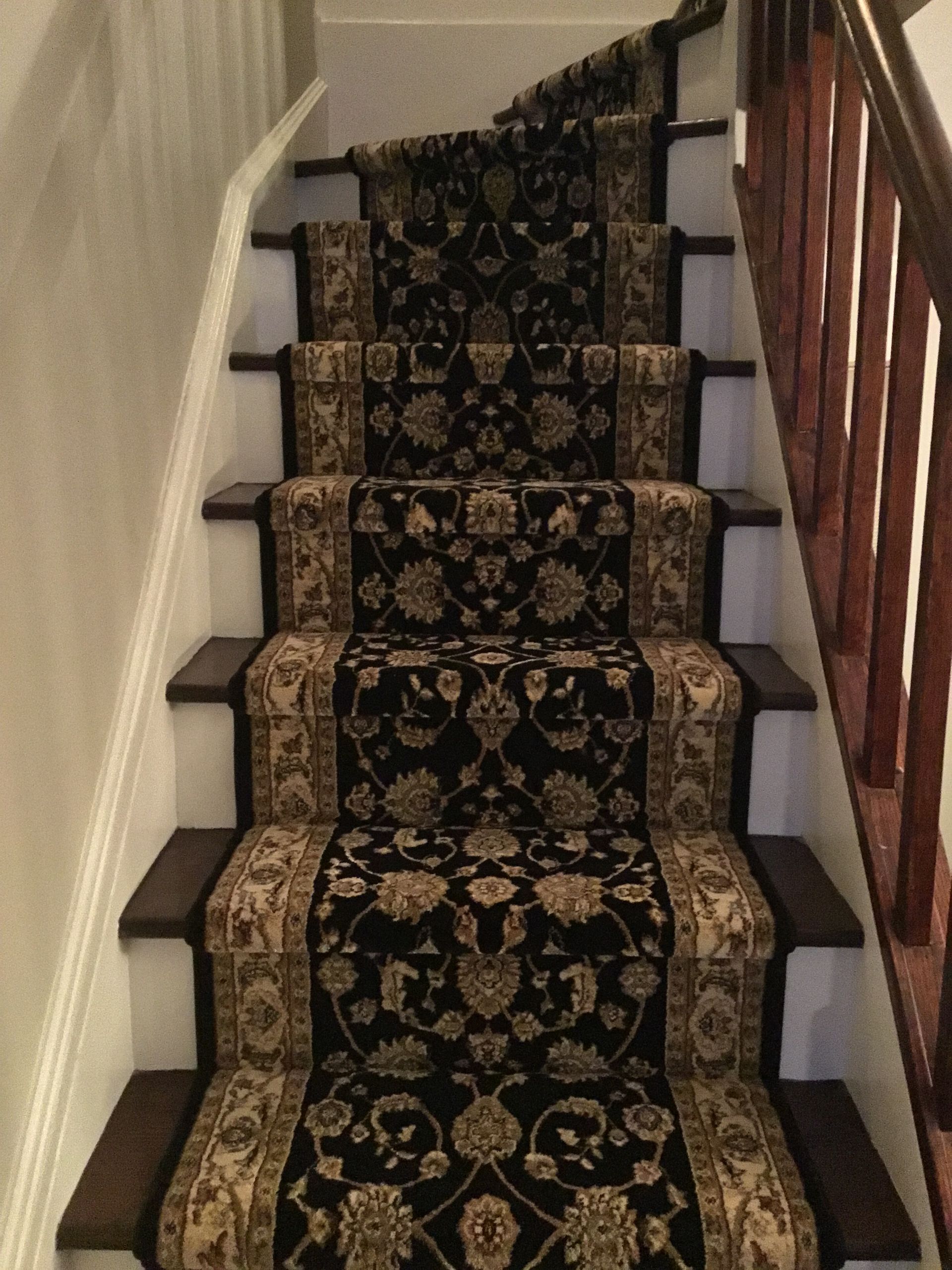 Stair runner -custom carpet and wall to wall hall installation