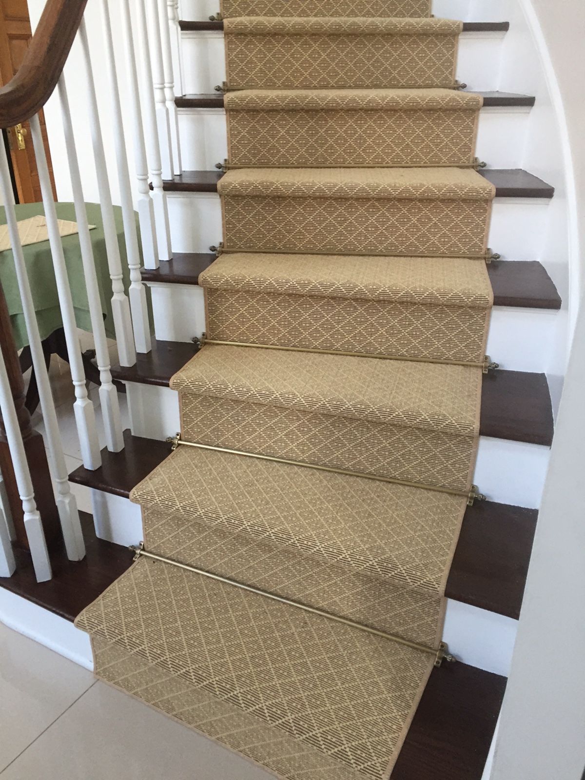 Prestige mills wool carpet on steps