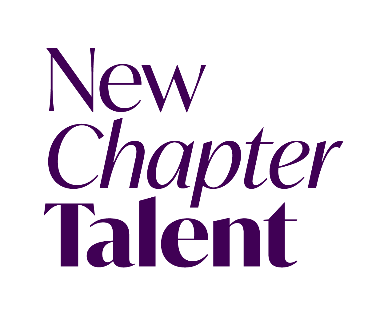 Purple text on white background: