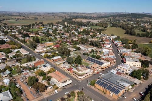 An Aerial View of a Small Town With Lots of Buildings and Trees — Active Cleaning Service Maitland, NSW
