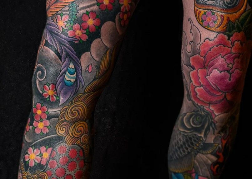 The Tattoo Removal Clinic  before removing coloured tattoos on a clients legs
