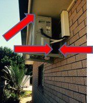 Air Conditioner With Red Arrows— Aircon Mid North Coast in Forster NSW