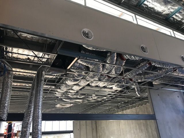 Ceiling-mounted Air Conditioner Pipes In Place — Aircon Mid North Coast in Forster, NSW