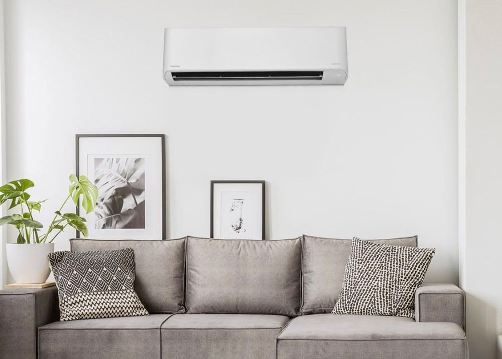 Split Type Air Conditioner in A Living Room