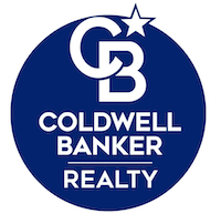 Coldwell Banker Realty logo in a blue circle with white lettering and star
