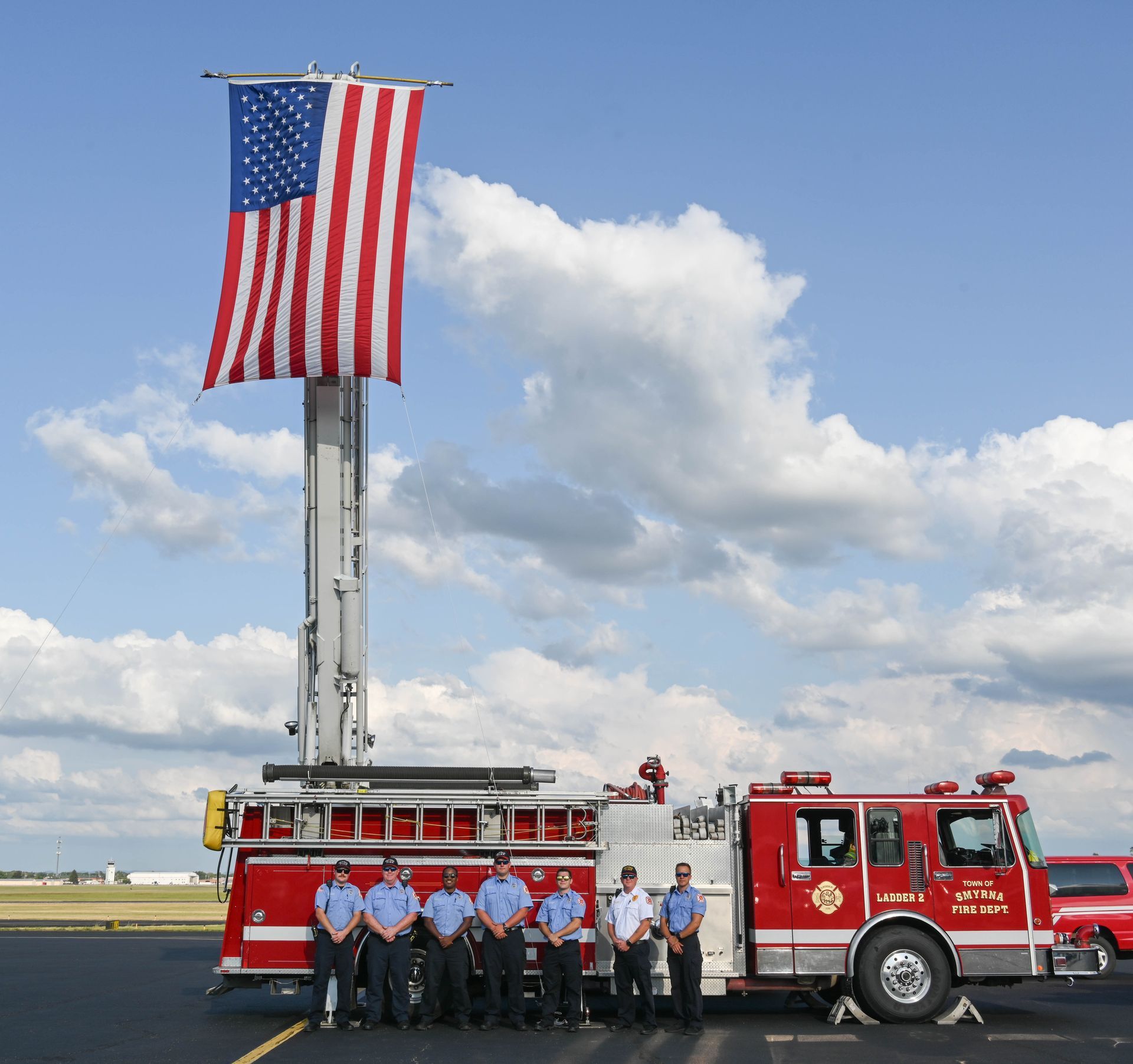 fire truck american flag