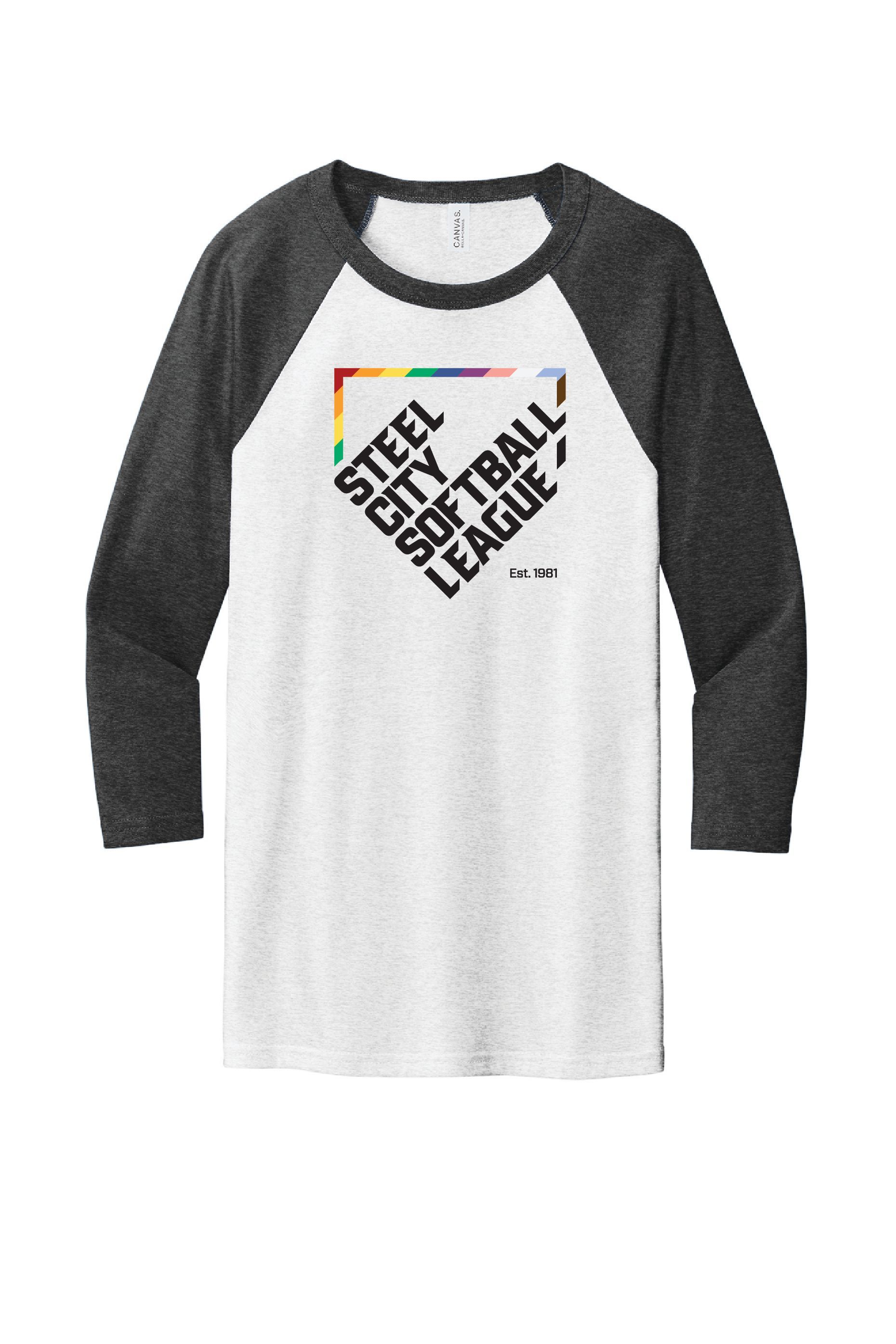 Unisex 3/4 sleeve baseball tee