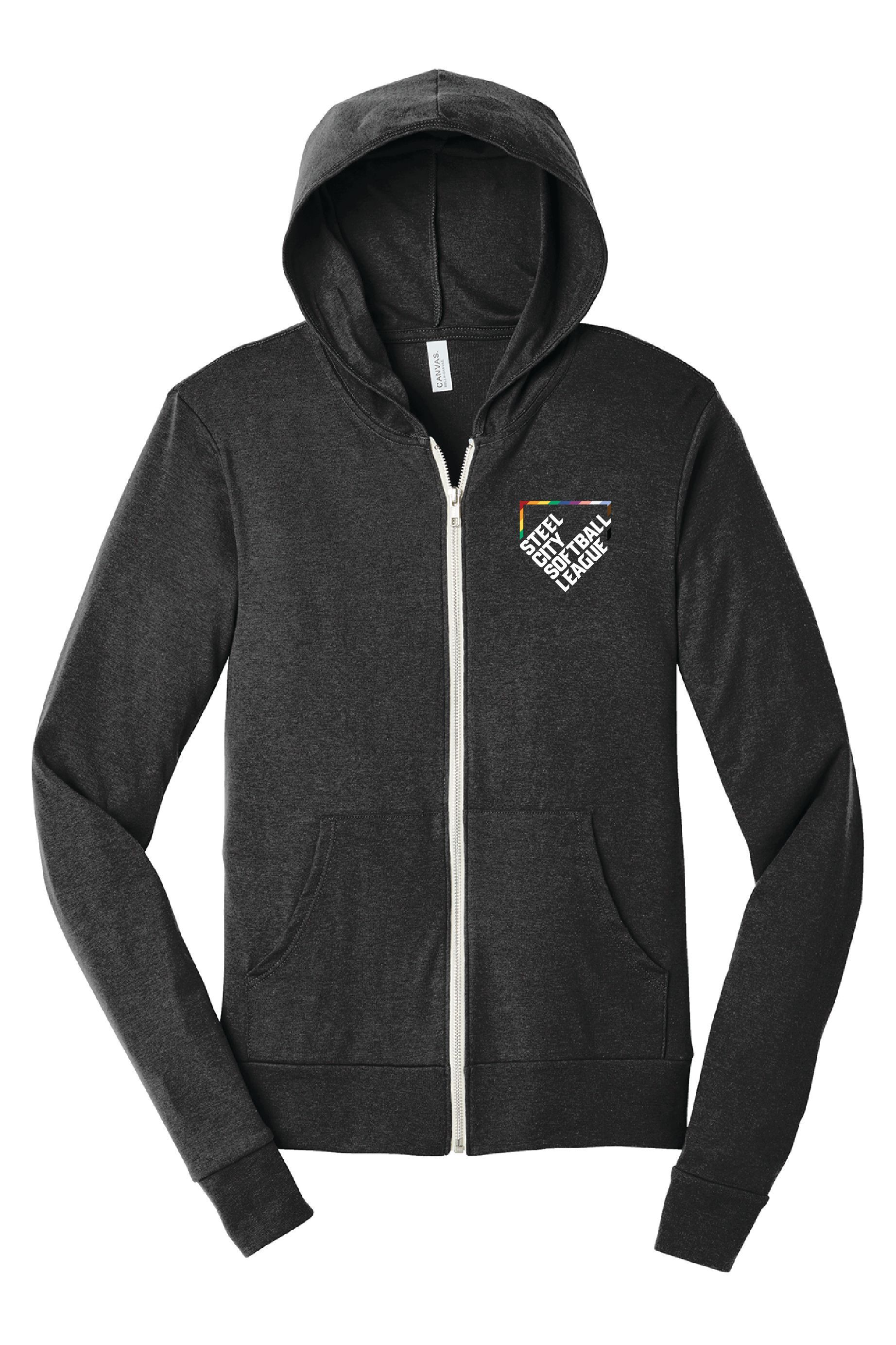 Unisex blend full zip lightweight hoodie