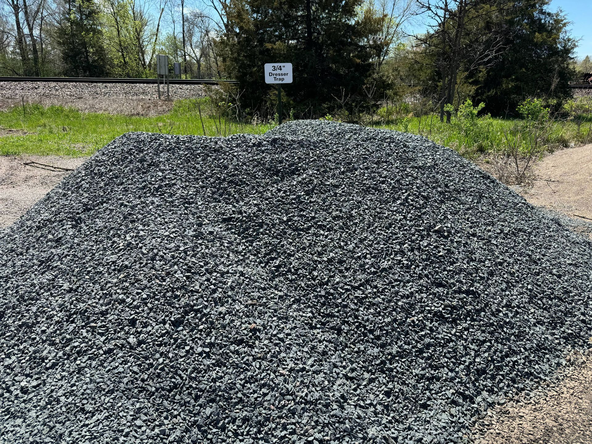 A pile of landscaping rocks
