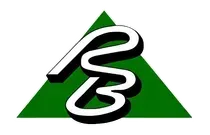 Logo featuring a stylized, white, cursive "PB" monogram set against a solid green triangle.