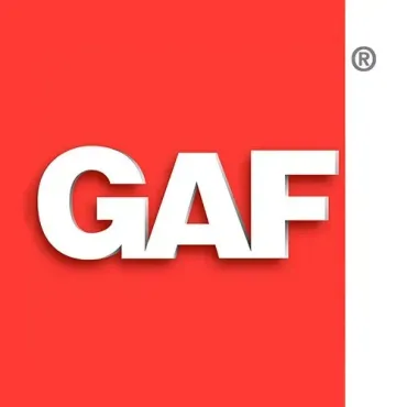 GAF logo in white letters on a red background with a small registered trademark symbol