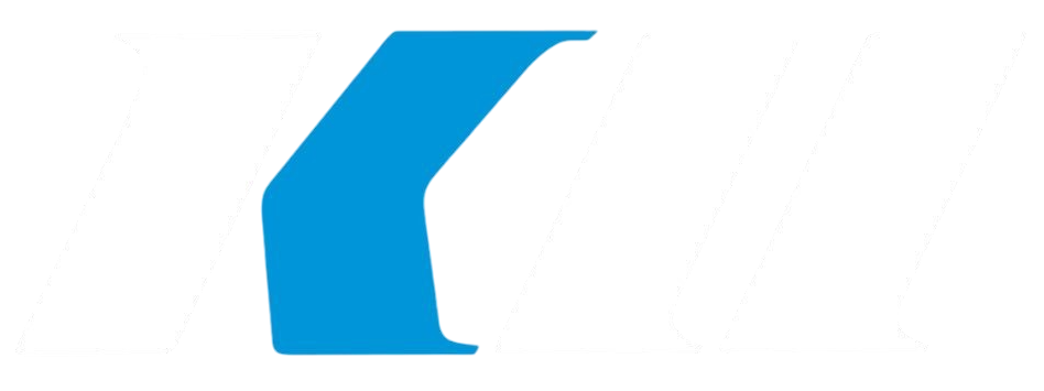 Forma angular azul sobre fondo blanco.