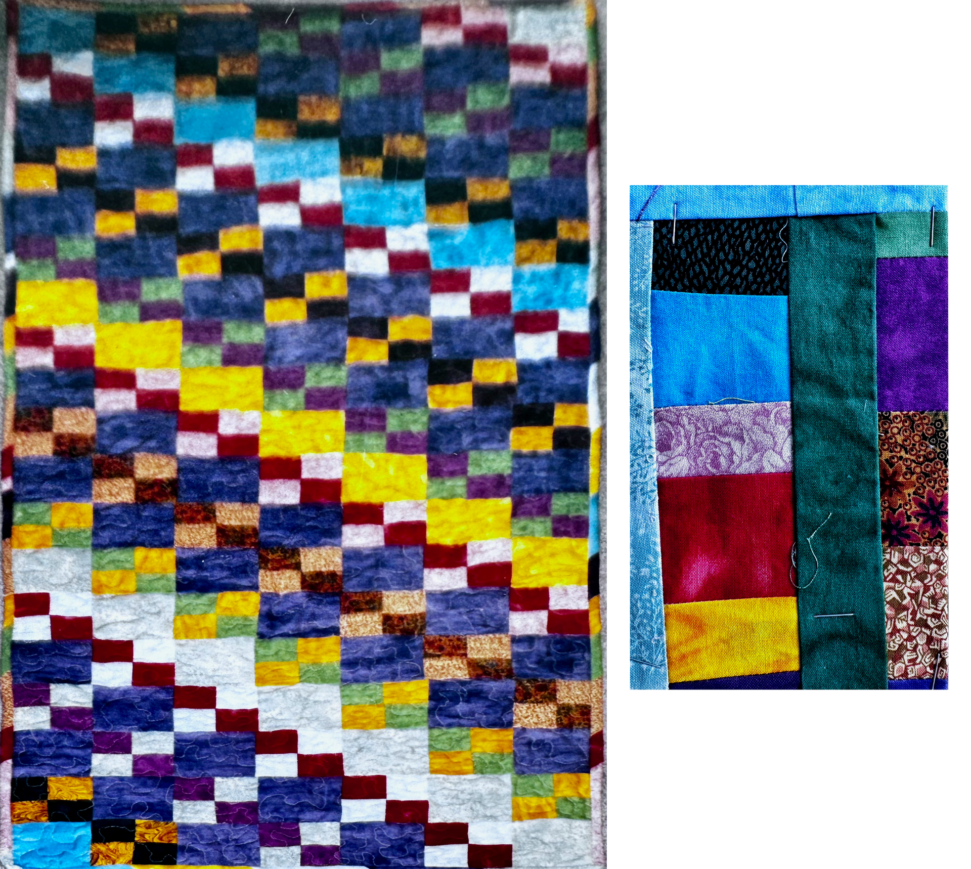 Quilt for Hannah Lou plus material sample block