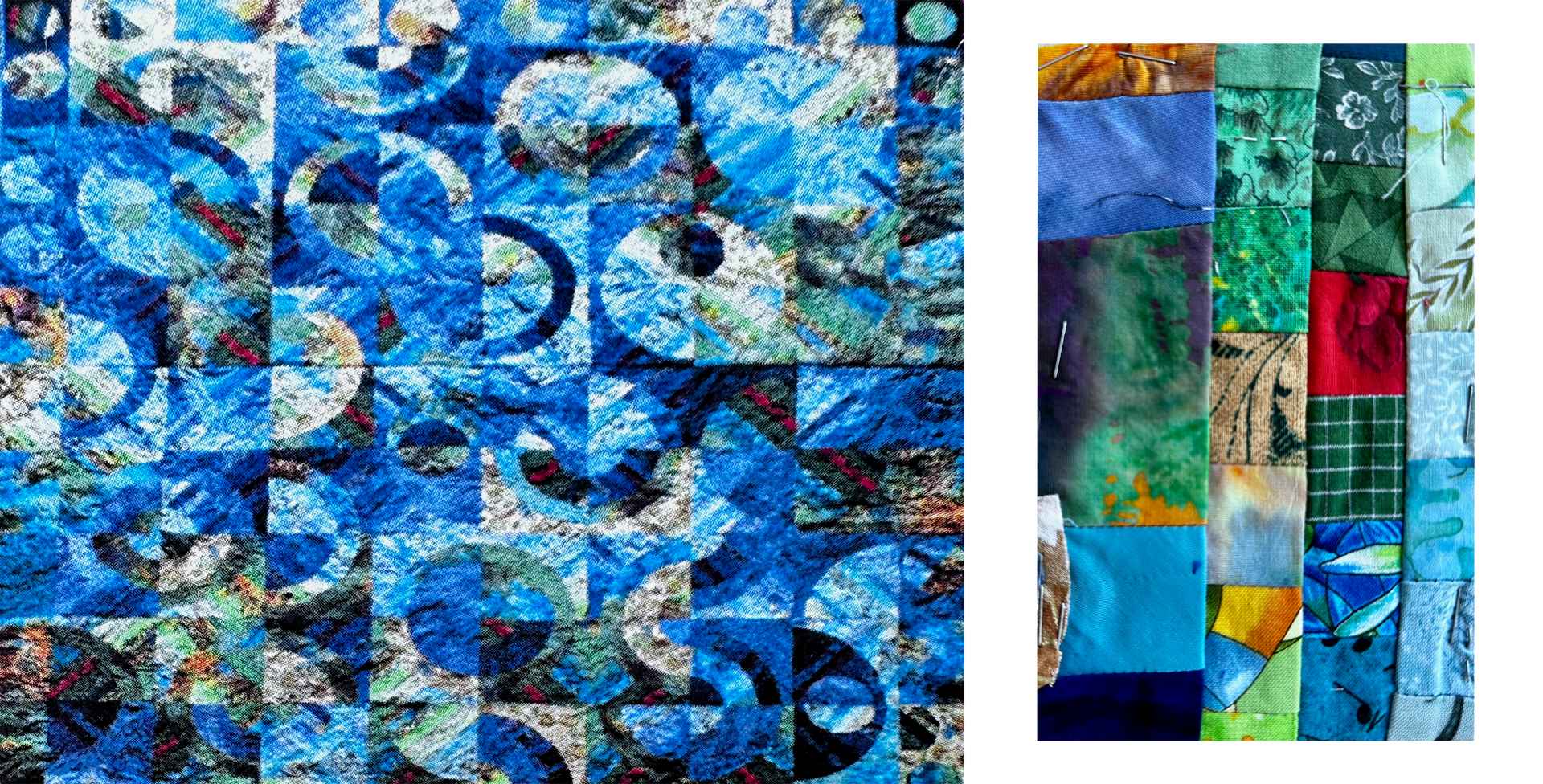 Quilt for Jowi and Sarah plus materials sample block.