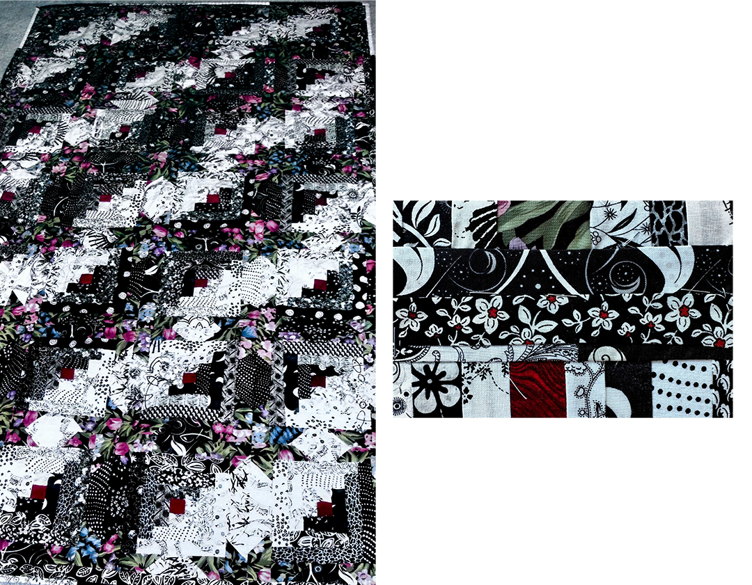 Quilt for Chris and Trevor plus materials sample block.
