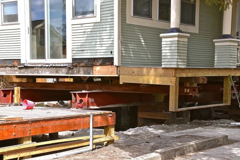 crawl space of the house under repair