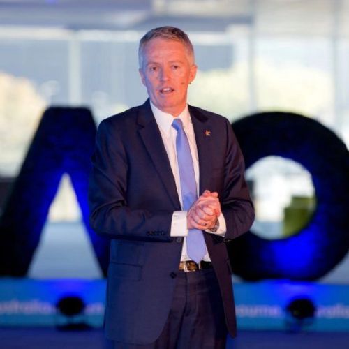 Craig Tiley presenting at the Australian Open