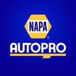 NAPA logo: blue letters on a yellow hexagonal background with white border