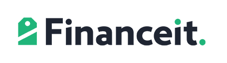 Logo Financeit avec une icône de tag et le texte « Financeit ».