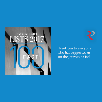 Financial Review Fast 100 logo for 2017 with text: 