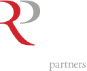 A red stylized letter R next to a grey crescent shape, with the word 