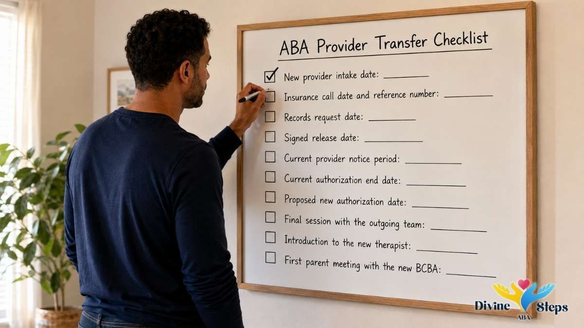 dad-filling-out-aba-provider-transfer-checklist-on-whiteboard