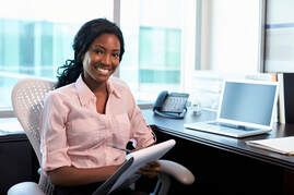 woman at desk