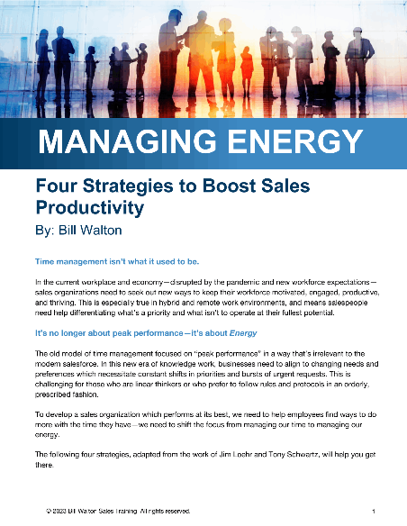Managing Energy