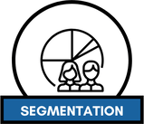 A logo for segmentation with a pie chart and two people.