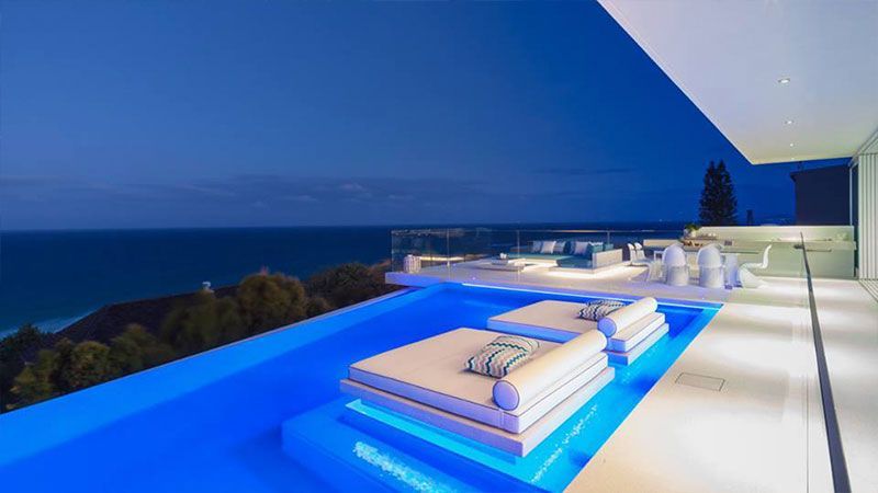 Corner Pool At Night — Brisbane, QLD — Euroglass Australia