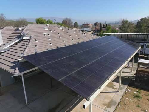 solar panels attached to building